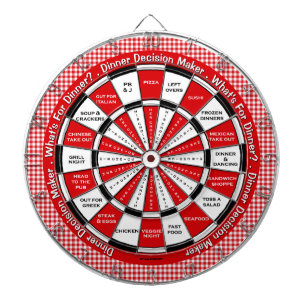 Dinner Decision Maker in Red Checkered Tableclout Dartscheibe