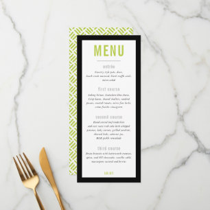 DINNER MENU Modernes Metallgitter Limon schwarz Menükarte