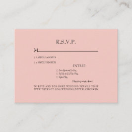 Dinner-Optionen zum Hochzeitsessen RSVP-Einschließ Begleitkarte
