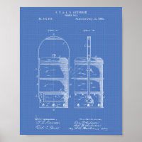 Dinner Pail 1893 Patent Art Blueprint