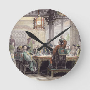 Dinner Party at a Mandarin's House, from 'China in Runde Wanduhr