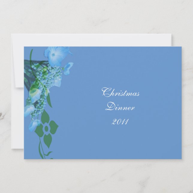 Dinner Party Blue Hydrangea Blume Einladung (Vorderseite)