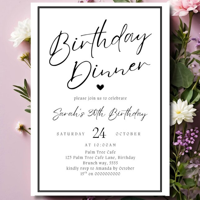 Dinner Party Invitation Template Black Adult Any A Einladung (Von Creator hochgeladen)