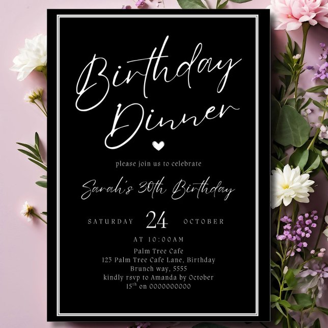 Dinner Party Invitation Template Black Adult Any A Einladung (Von Creator hochgeladen)