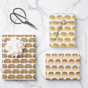 Dinner Rolls Brot Bäckerei Boulangerie Pumpernicke Geschenkpapier Set