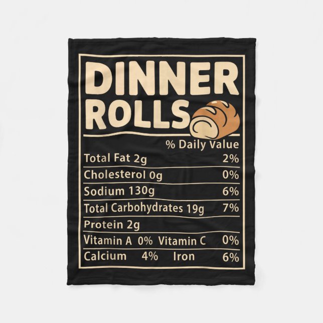 Dinner Rolls Nutrition Facts Funny Bread Food Desi Fleecedecke (Vorderseite)