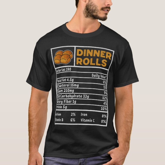 Dinner Rolls Nutrition Label T-Shirt (Vorderseite)