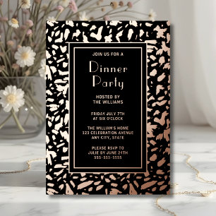 Dinnerparty-Einladung Künstlerisch Schwarz Elegant Folieneinladung