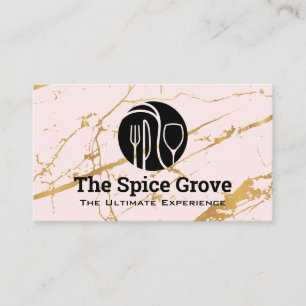 Dinnware-Logo   Goldrosa Marmor   Restaurant Visitenkarte