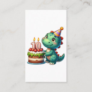 Dino 10. Geburtstag Visitenkarte