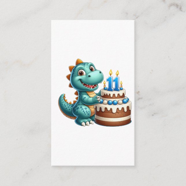Dino 11. Geburtstag Begleitkarte (Vorderseite)