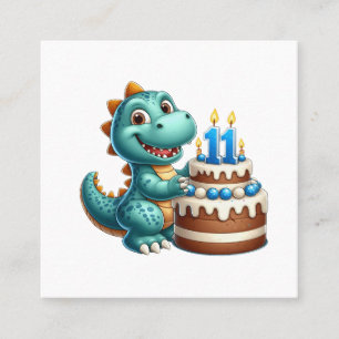 Dino 11. Geburtstag Quadratische Visitenkarte