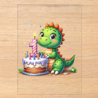 Dino 1. Geburtstag Acryleinladungen