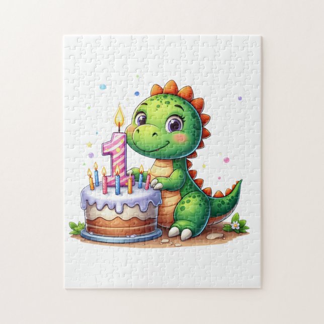 Dino 1. Geburtstag Puzzle (Vertikal)