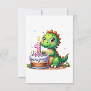 Dino 1. Geburtstag RSVP Karte