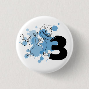 Dino 3. Geburtstag Button