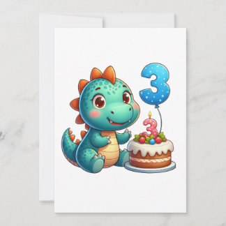 Dino 3. Geburtstag Feiertagskarte