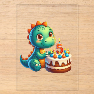 Dino 5. Geburtstag Acryleinladungen