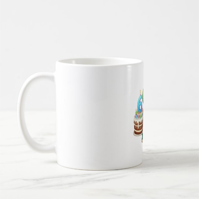 Dino 6. Geburtstag Kaffeetasse (Links)