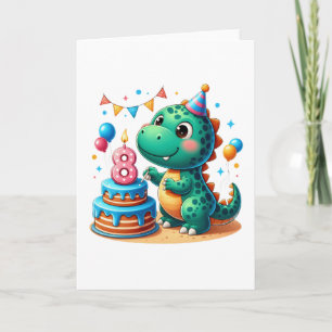 Dino 8. Geburtstag Karte