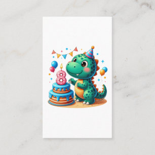 Dino 8. Geburtstag Visitenkarte