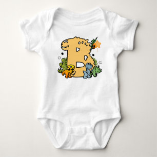 Dino Alphabet für Babys mit Namen Ausgehend von B Baby Strampler