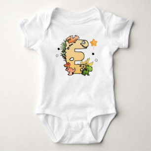 Dino Alphabet für Babys mit Namen Ausgehend von E Baby Strampler