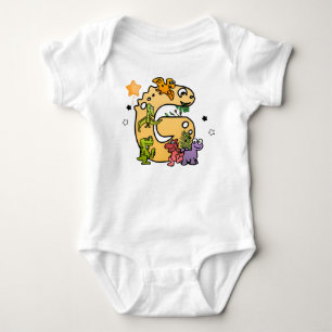 Dino Alphabet für Babys mit Namen Ausgehend von G Baby Strampler