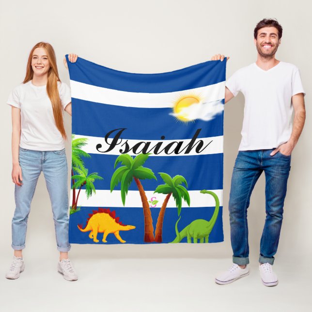 Dino am Strand Fleecedecke (Beispiel)