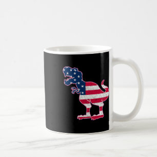 Dino American Flag 4. Juli Patriotic Boys Geschenk Kaffeetasse