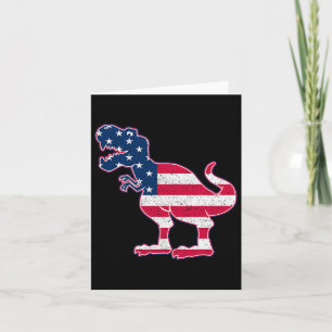 Dino American Flag 4. Juli Patriotic Boys Geschenk Karte