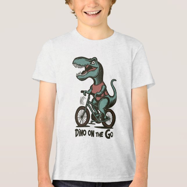Dino auf Achse Tri-Blend Shirt (Vorderseite)