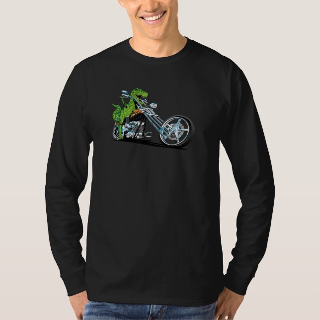 Dino auf dem Dirt Bike Rex Reiter Motorrad fahren T-Shirt (Vorderseite)