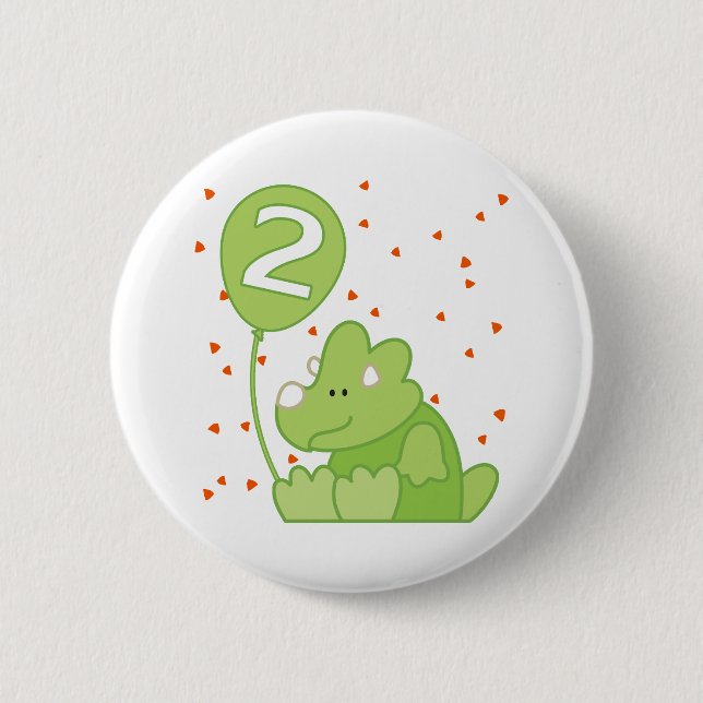 Dino Baby 2. Geburtstag Button (Vorderseite)
