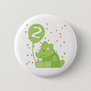 Dino Baby 2. Geburtstag Button