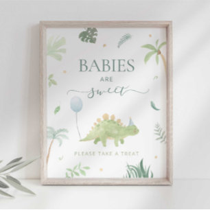 Dino-Babys sind süß, bitte nimm ein Geschenk Schil Poster