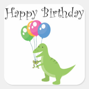 Dino Balloon Sticker