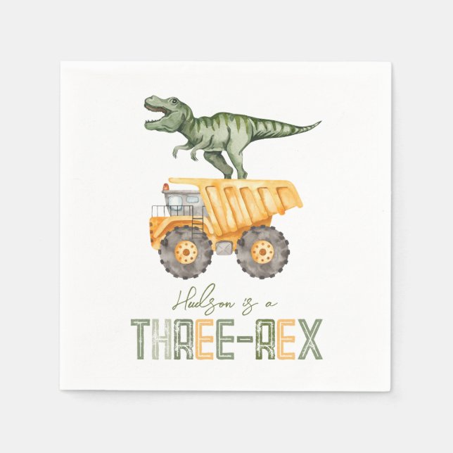 Dino Bau Drei Rex Napkins Serviette (Vorderseite)