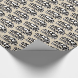 DINO - Beige glänzende Wrapping Paper, 30" x 6' Geschenkpapier