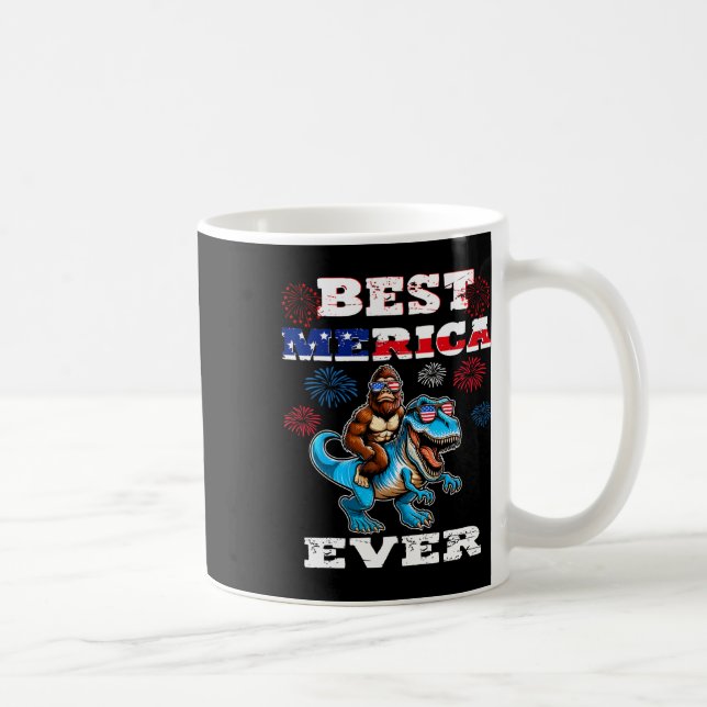 Dino Bigfoot 4. Juli 1776 Boys American Flag Kaffeetasse (Rechts)