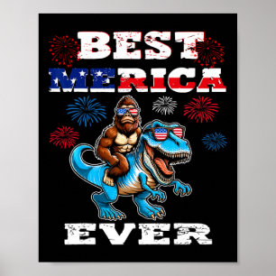 Dino Bigfoot 4. Juli 1776 Boys American Flag Poster