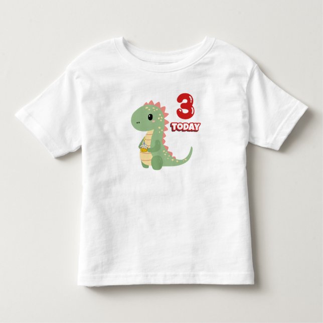 Dino Birthday 3 Heute Kleinkind T-shirt (Vorderseite)