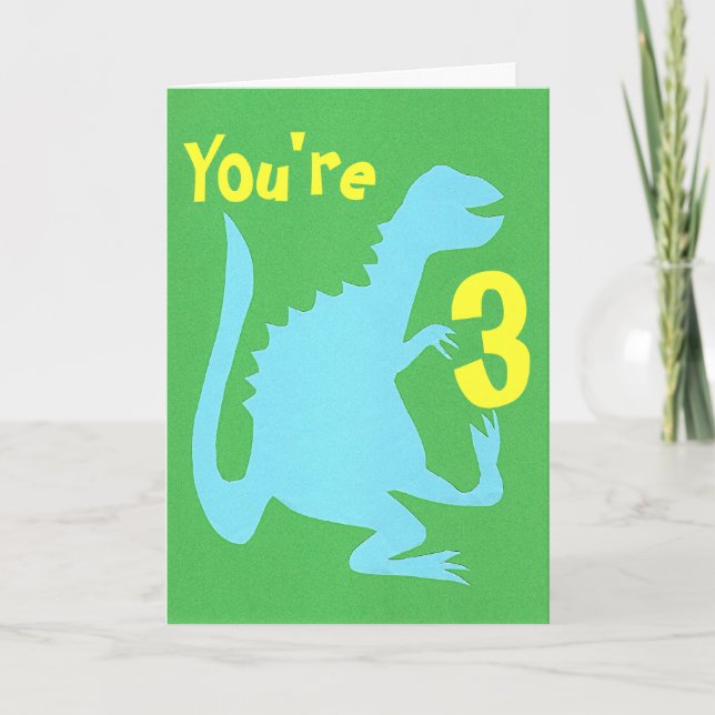 Dino Birthday Card 3 Karte (Vorderseite)