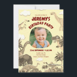 Dino Birthday Einladung mit Foto - Baby | Kid Part<br><div class="desc">Personalisierte Geburtstagsparty Dino-Themed Einladung mit Foto Machen Sie Ihren kleinen Geburtstag unvergesslich mit diesem bezaubernden Foto zum Dinosaurier-Thema! Mit einem hellen, spielerischen Design mit einem Dschungel farbenfroher Dinos und Platz, um das Foto Ihres Kindes zu präsentieren, ist diese individuelle Einladung perfekt für Kinder, die prähistorische Abenteuer Liebe. Personalisieren Sie den...</div>