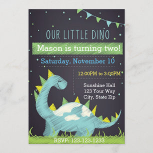 Dino Birthday Invitation (Junge) Einladung