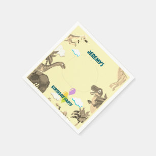 Dino Birthday Party Napkins - Kinder Serviette