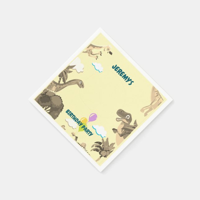 Dino Birthday Party Napkins - Kinder Serviette (Ecke)