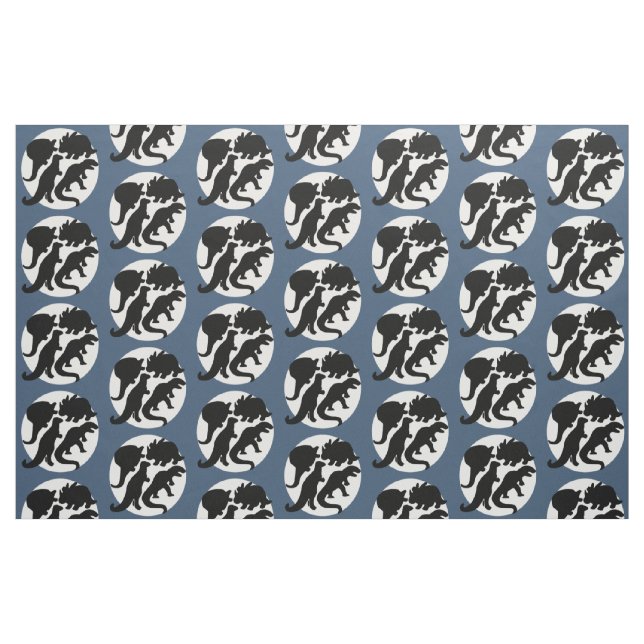 Dino-Blau Stoff (Fat Quarter (45,7 x 55,9 cm))