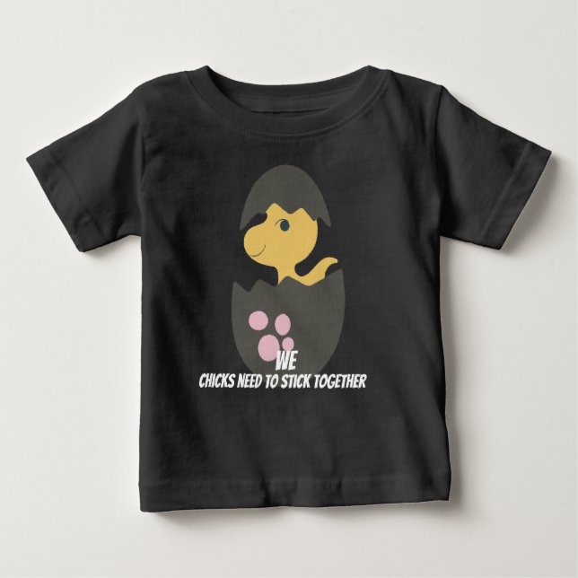 Dino Chick 2 Baby Fine Jersey T - Shirt (Vorderseite)
