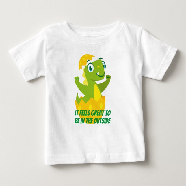 Dino Chick Baby Fine Jersey T - Shirt (Vorderseite)